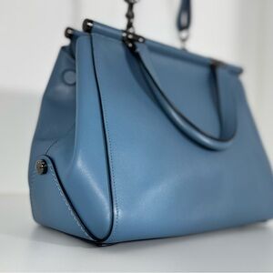COACH Grace Bag in Deep Baby Blue Leather Women's